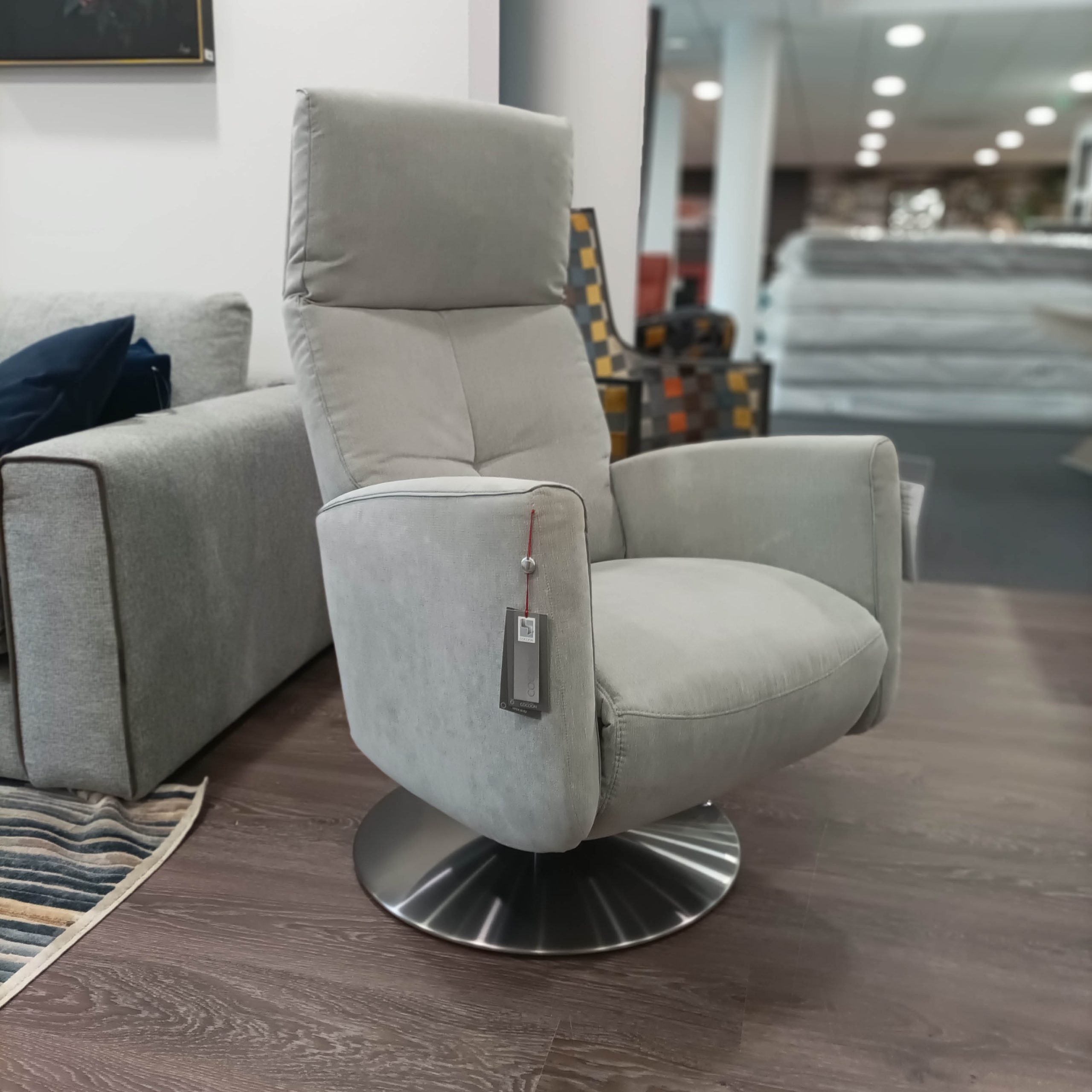 Fauteuil relax ER18030 - Taille M - 2 moteurs + réglage appuie-tête - Pied  étoile inox - HUKLA