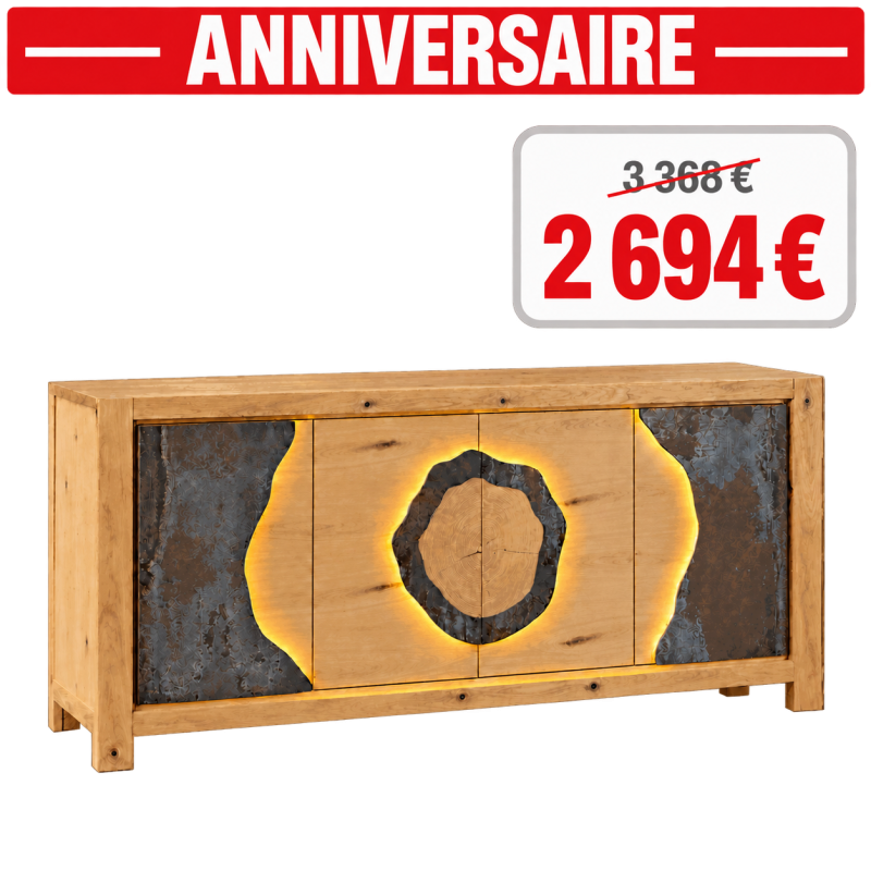 Buffet en bois avec prix anniversaire